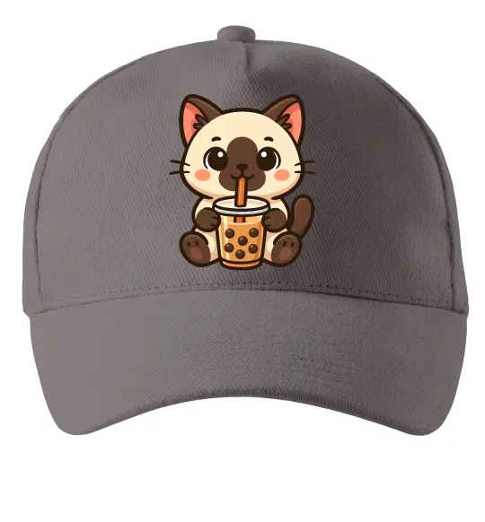 Кепка Boba tea cat Серый фото