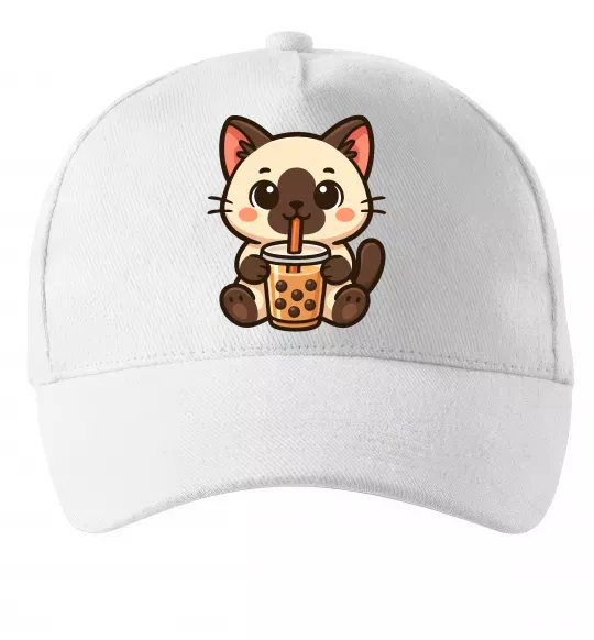 Кепка Boba tea cat Белый фото