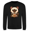 Свитшот Boba tea cat Черный фото