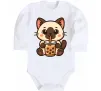 Дитячий бодік Boba tea cat Білий фото