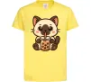 Детская футболка Boba tea cat Лимонный фото