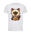 Детская футболка Boba tea cat Белый фото
