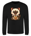 Свитшот Boba tea cat Черный фото