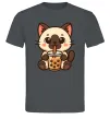Мужская футболка Boba tea cat Графит фото