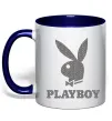 Чашка з кольоровою ручкою Сталевий playboy Глибокий темно-синій фото