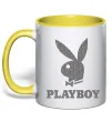 Чашка с цветной ручкой Сталевий playboy Лимонный фото