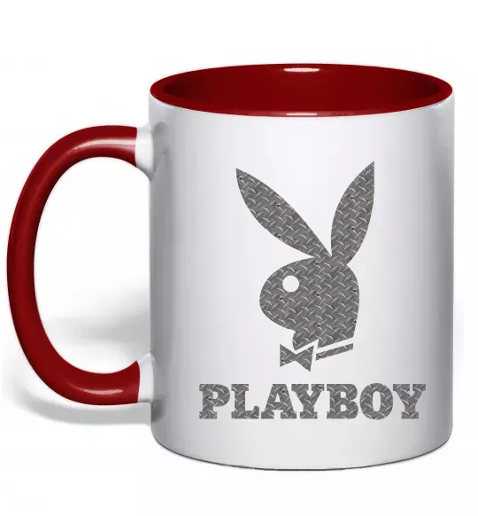 Чашка з кольоровою ручкою Сталевий playboy Червоний фото