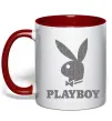 Чашка з кольоровою ручкою Сталевий playboy Червоний фото