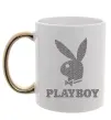 Чашка з кольоровою ручкою Сталевий playboy Золото фото