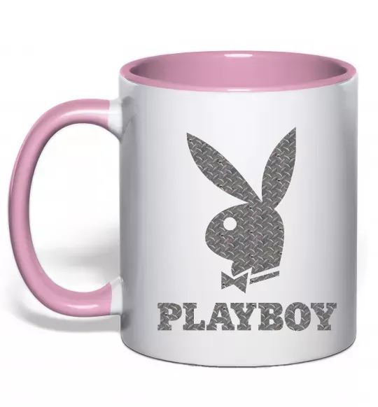 Чашка з кольоровою ручкою Сталевий playboy Ніжно рожевий фото