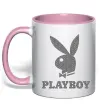 Чашка з кольоровою ручкою Сталевий playboy Ніжно рожевий фото