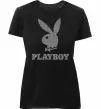 Женская премиум футболка Сталевий playboy Черный фото