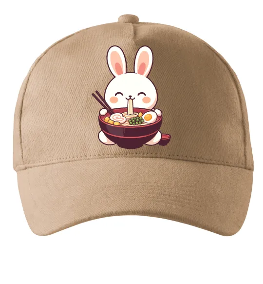 Кепка Зайчик їсть рамен Пісочний фото