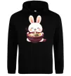 Женская толстовка (худи) Зайчик їсть рамен Черный фото