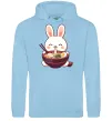 Женская толстовка (худи) Зайчик їсть рамен Голубой фото