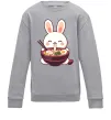 Детский Свитшот Зайчик їсть рамен Серый меланж фото