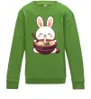 Детский Свитшот Зайчик їсть рамен Лаймовый фото