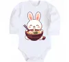 Дитячий бодік Зайчик їсть рамен Білий фото