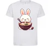 Детская футболка Зайчик їсть рамен Белый фото