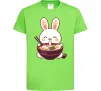 Детская футболка Зайчик їсть рамен Лаймовый фото