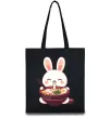 Эко-сумка Зайчик їсть рамен Черный фото