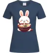 Женская футболка Зайчик їсть рамен Темно-синий фото