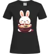 Женская футболка Зайчик їсть рамен Черный фото