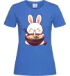 Женская футболка Зайчик їсть рамен Ярко-синий фото
