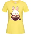 Женская футболка Зайчик їсть рамен Лимонный фото