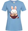 Женская футболка Зайчик їсть рамен Голубой фото