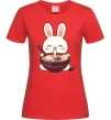 Женская футболка Зайчик їсть рамен Красный фото