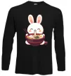 Лонгслив Зайчик їсть рамен Черный фото