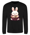 Свитшот Зайчик їсть рамен Черный фото