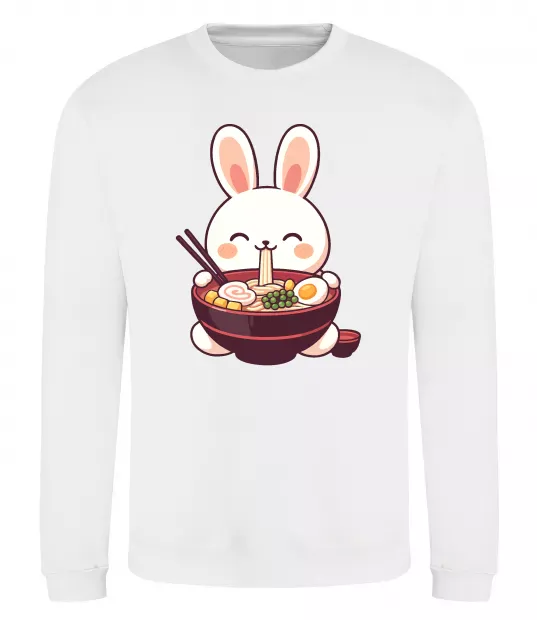 Свитшот Зайчик їсть рамен Белый фото