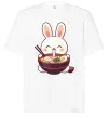 Футболка Оверсайз Зайчик їсть рамен Білий фото