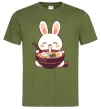 Чоловіча футболка Зайчик їсть рамен Оливковий Чоловіча футболка Зайчик їсть рамен Оливковий фото