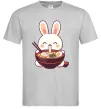 Чоловіча футболка Зайчик їсть рамен Сірий Чоловіча футболка Зайчик їсть рамен Сірий фото