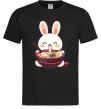 Чоловіча футболка Зайчик їсть рамен Чорний Чоловіча футболка Зайчик їсть рамен Чорний фото