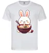 Чоловіча футболка Зайчик їсть рамен Білий Чоловіча футболка Зайчик їсть рамен Білий фото