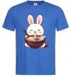 Чоловіча футболка Зайчик їсть рамен Яскраво-синій Чоловіча футболка Зайчик їсть рамен Яскраво-синій фото