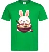Чоловіча футболка Зайчик їсть рамен Зелений Чоловіча футболка Зайчик їсть рамен Зелений фото