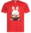 Чоловіча футболка Зайчик їсть рамен Червоний Чоловіча футболка Зайчик їсть рамен Червоний фото