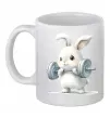 Чашка керамическая Зайчик з штангою Белый фото