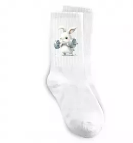Носки Зайчик з штангою Белый фото