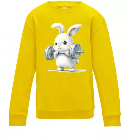 Детский Свитшот Зайчик з штангою Солнечно желтый фото