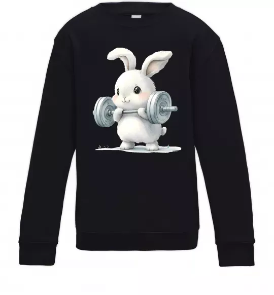 Детский Свитшот Зайчик з штангою Черный фото