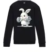 Детский Свитшот Зайчик з штангою Черный фото