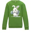 Детский Свитшот Зайчик з штангою Лаймовый фото