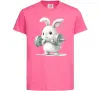Детская футболка Зайчик з штангою Ярко-розовый фото