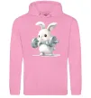 Чоловіча толстовка (худі) Зайчик з штангою Рожевий фото